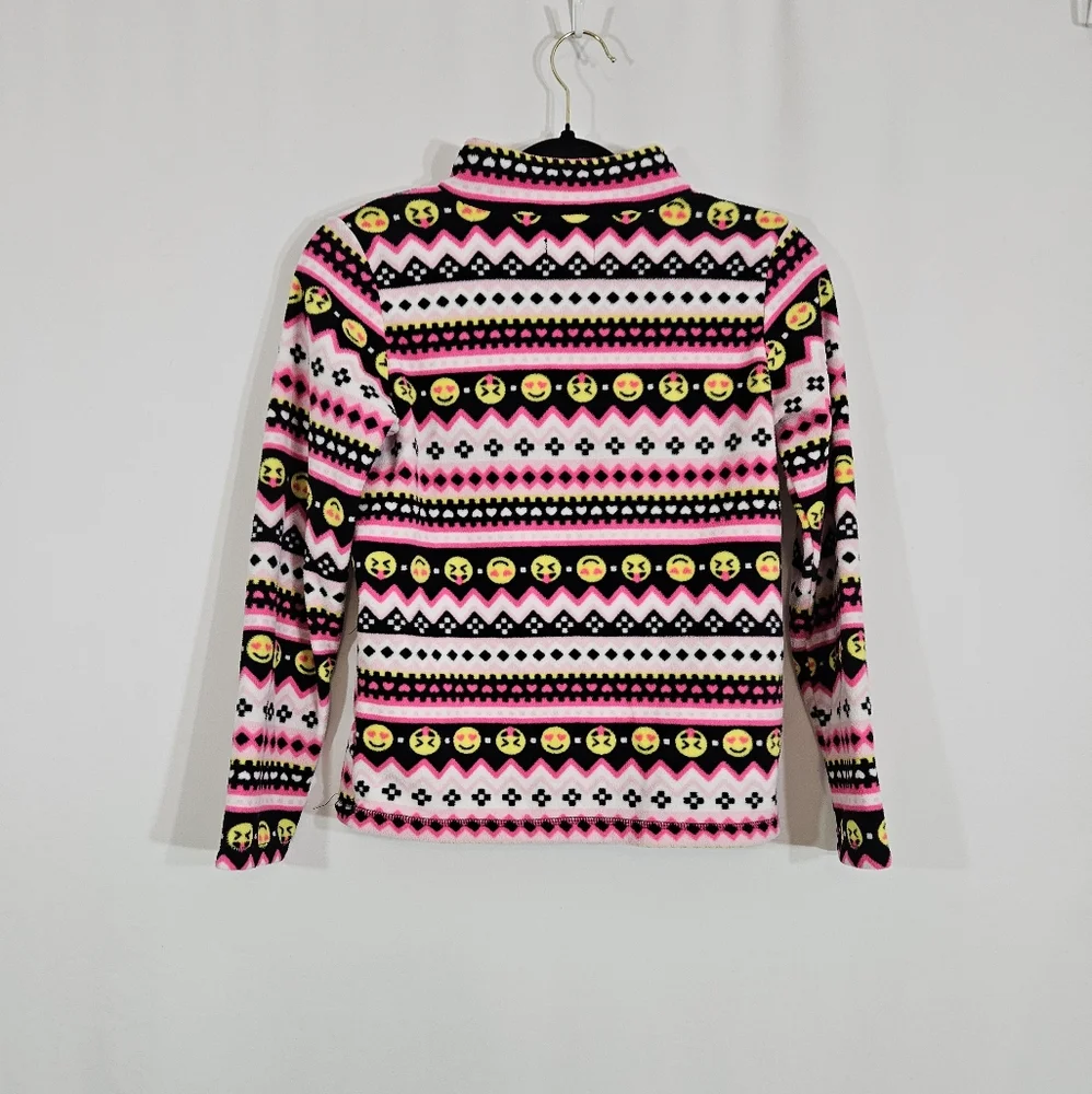 The Children's Place emoji quarter zip fleece top girls size large 10/12